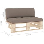 vidaXL Canapé central palette de jardin bois de pin imprégné