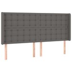 vidaXL Tête de lit avec oreilles Gris 183x16x118/128 cm Similicuir
