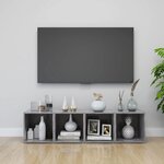 vidaXL Meubles TV 4 Pièces gris béton 37x35x37 cm bois d’ingénierie