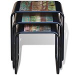 vidaXL Tables gigognes 3 Pièces Bois de récupération massif