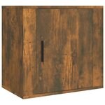 vidaXL Table de chevet murale Chêne fumé 50x30x47 cm