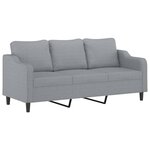vidaXL Ensemble de canapés 4 Pièces coussins gris clair tissu