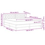 Lit box spring vidaXL avec matelas bleu foncé 160x200 cm en velours
