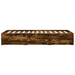 vidaXL Cadre de lit avec tiroirs sans matelas chêne fumé 140x200 cm