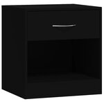 vidaXL Tables de chevet 2 Pièces avec tiroir Noir