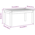 Table basse vidaXL 75x40x38 cm en bois massif d'acacia