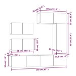 vidaXL Ensemble de meubles TV 6 Pièces Blanc Bois d'ingénierie