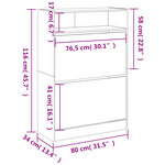 vidaXL Armoire à chaussures 2 tiroirs rabattables noir 80x34x116 cm