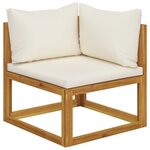 vidaXL Salon de jardin 12 Pièces avec coussin Crème Bois d'acacia solide