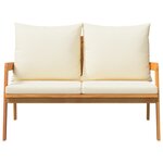 vidaXL Banc de jardin avec coussins 115x65x71 cm Bois d'acacia massif