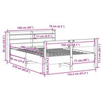 vidaXL Cadre de lit sans matelas cire marron 150x200cm bois pin massif