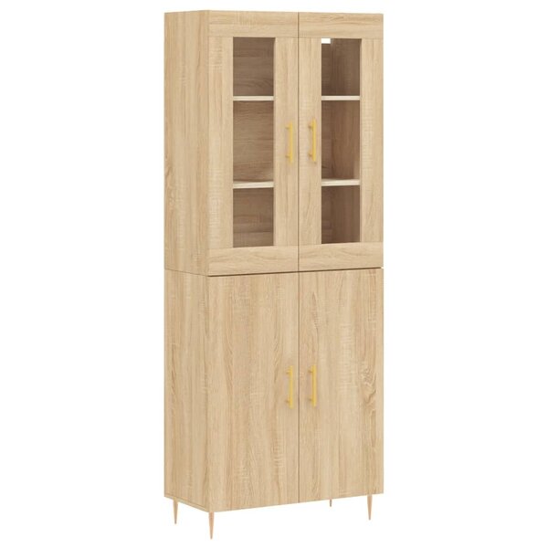 vidaXL Buffet haut Chêne sonoma 69 5x34x180 cm Bois d'ingénierie