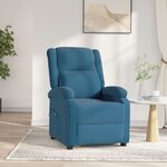 vidaXL Fauteuil inclinable électrique bleu velours