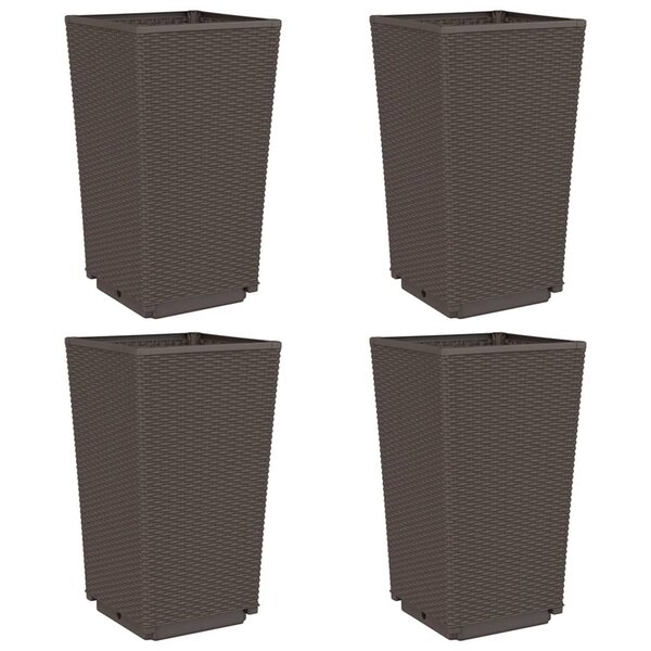vidaXL Jardinières 4 Pièces marron 32 5x32 5x57 cm polypropylène