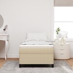 vidaXL Cadre de lit Vert clair Gris 100x200 cm Tissu côtelé