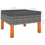 vidaXL Salon de jardin 7 Pièces avec coussins Résine tressée Gris
