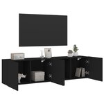 vidaXL Meubles TV muraux 2 Pièces noir 80x30x41 cm