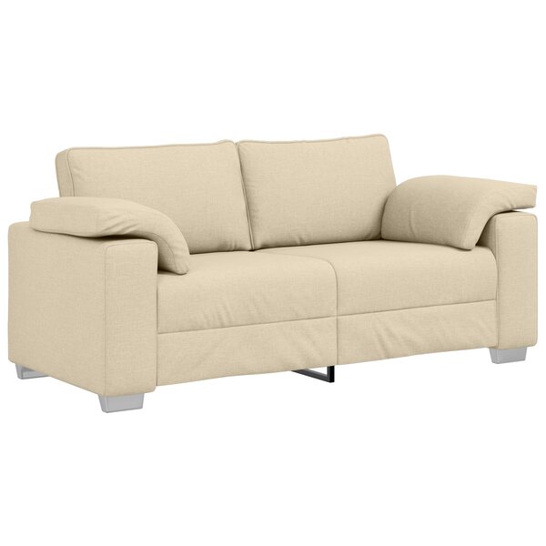 vidaXL Canapés Loveseat Crème 140 cm en tissu