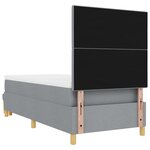 Lit à ressort vidaXL avec matelas et banc gris clair 90x190 cm en tissu