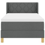 vidaXL Lit à ressorts avec matelas gris foncé 90x200 cm en tissu