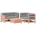 vidaXL Salon de jardin 5 Pièces avec coussins bois massif douglas