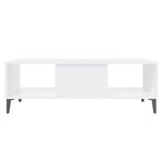 vidaXL Table basse blanc 103 5x60x35 cm bois d'ingénierie