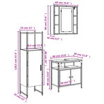 vidaXL Ensemble d'armoires de salle de bain 3 Pièces chêne sonoma
