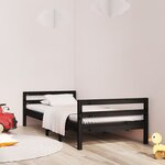 vidaXL Cadre de lit sans matelas noir 90x200 cm bois de pin massif