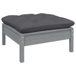 Salon de jardin meuble d'extérieur ensemble de mobilier 8 pièces avec coussins anthracite bois de pin 02_0017472