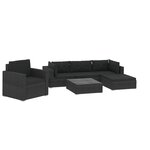 Salon de jardin meuble d'extérieur ensemble de mobilier 6 pièces avec coussins résine tressée noir 02_0016940