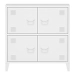 Armoire de bureau casier de bureau meuble de rangement pour salon bureau chambre atelier métallique à 4 portes acier 82 x 80 x 40 cm blanc 03_0006326