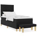 vidaXL Lit à sommier avec matelas et banc noir 90x190 cm en tissu