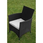 vidaXL Mobilier à dîner jardin 5 Pièces avec coussins Résine tressée Noir