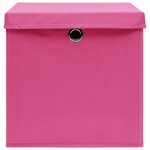 vidaXL Boîtes de rangement avec couvercles 10Pièces Rose 32x32x32cm Tissu