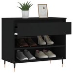 vidaXL Armoire à chaussures Noir 70x36x60 cm Bois d'ingénierie