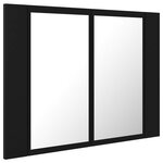 vidaXL Armoire à miroir de salle de bain LED Noir 60x12x45 Acrylique
