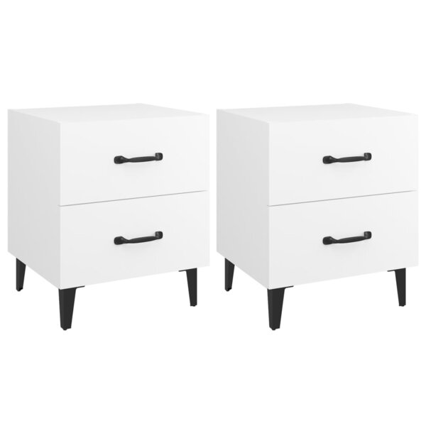 vidaXL Tables de chevet 2 Pièces Blanc 40x35x47 5 cm