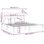 vidaXL Cadre de lit sans matelas marron miel 200x200 cm bois massif