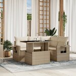 vidaXL Salon de jardin avec coussins 5 Pièces beige résine tressée