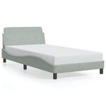 vidaXL Cadre de lit sans matelas gris clair 100x200 cm velours