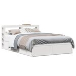vidaXL Cadre de lit avec tête de lit blanc 140x200 cm bois pin massif