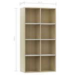 vidaXL Bibliothèque/Buffet Blanc et chêne sonoma 66x30x130cm Aggloméré