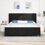Lit Box Spring vidaXL avec Matelas et LED Noir 200x200 cm Tissu