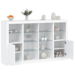 vidaXL Buffets avec lumières LED 3 Pièces blanc bois d'ingénierie
