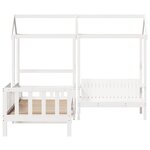 vidaXL Ensemble de lit de jour et de banc avec toit sans matelas blanc