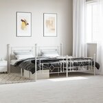 vidaXL Cadre de lit métal avec tête de lit/pied de lit blanc 200x200cm