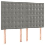 vidaXL Têtes de lit 4 Pièces Gris clair 72x5x78/88 cm Velours