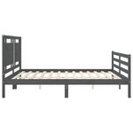 vidaXL Cadre de lit sans matelas gris 200x200 cm bois massif