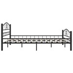 vidaXL Cadre de lit Noir Acier 200 x 200 cm