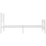 vidaXL Cadre de lit métal avec tête de lit/pied de lit blanc 80x200 cm